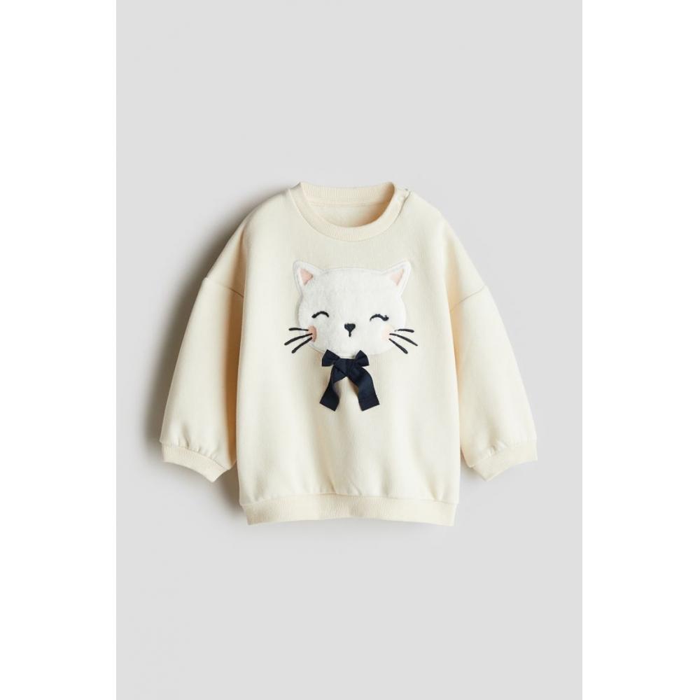 

Толстовка с круглым вырезом HM Cream Cat