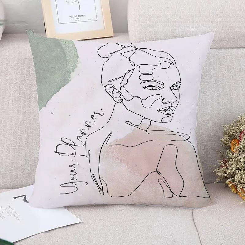 

Line Art Woman Cushions for Decorative Sofa Cushion Cover Pillowcase 45x45 Pillow Cases Pillowcases 50x50 Couch Pillows 45*45 × 12x12Inch