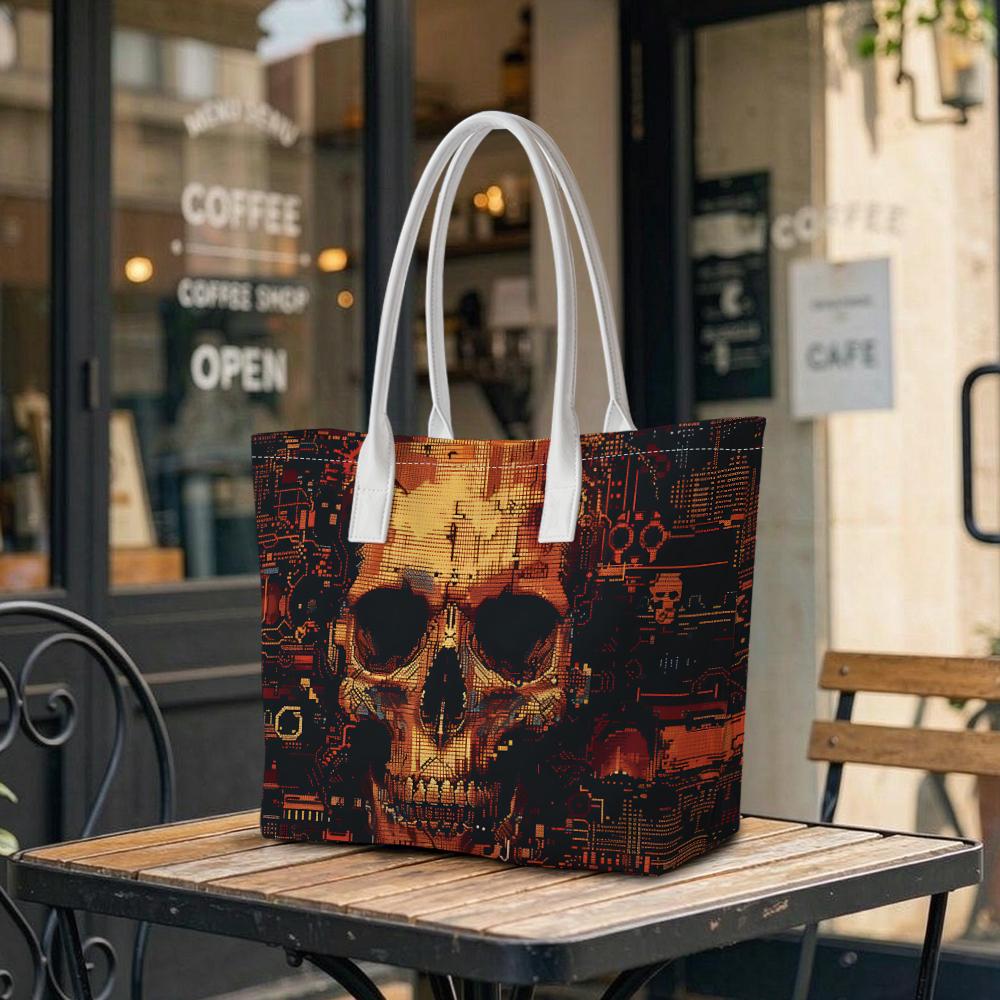 Skull Pattern Women Tote Bag Stylish Daily Shoulder Bag