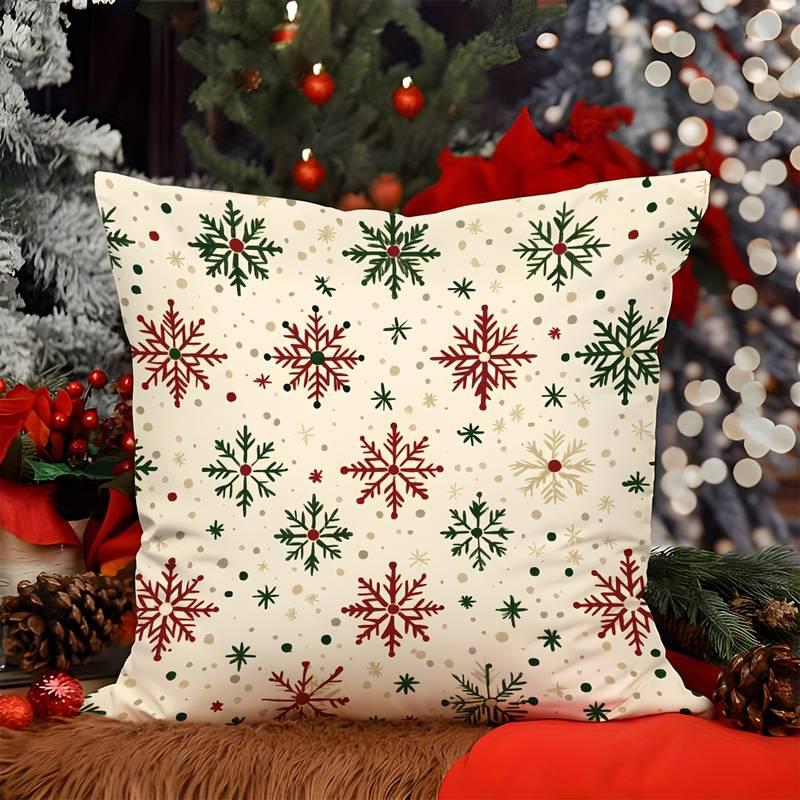Snowflake-Patterned Christmas PillowcaseSuitable for sofa car bedroom decorative cushion cover pillow cover