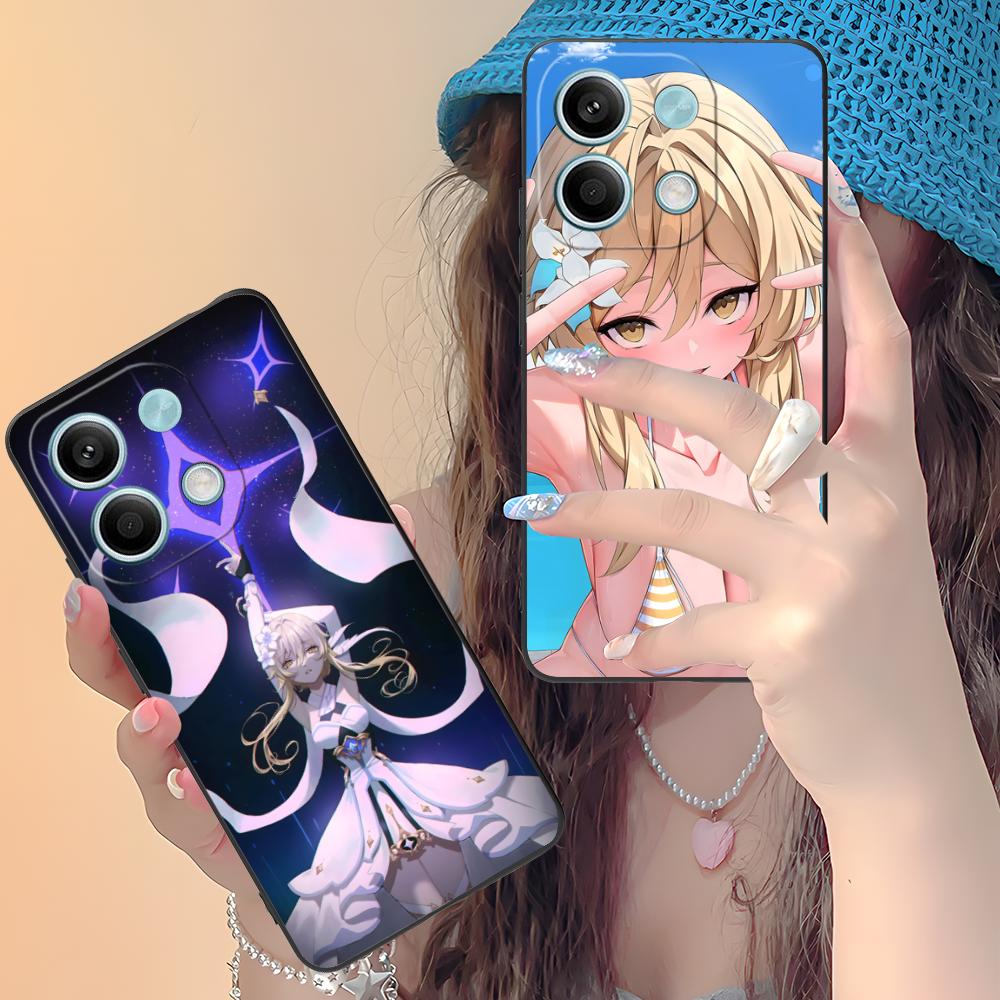 Game GI Lumine Matte TPU Mobile Phone Case for Xiaomi Redmi Note 14 13 12 11 S Pro Plus 4G 5G Colorful Printing Cover