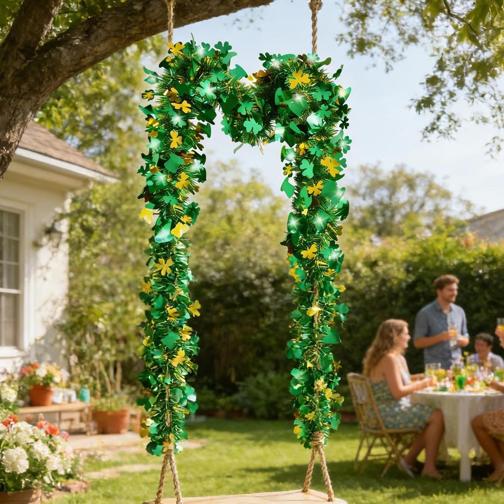 St Patricks Day Garland 200cm Shamrock Green Home Decor St Patricks Day Decor for Weddings Farmhouse Bedroom Bathroom Home
