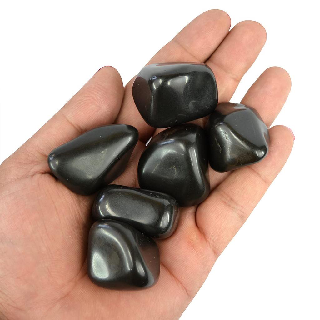 Reiki Crystal Products Natural Black Agate Tumble Stone Raw Rough Stone Tumbled Pack of 50 Gram