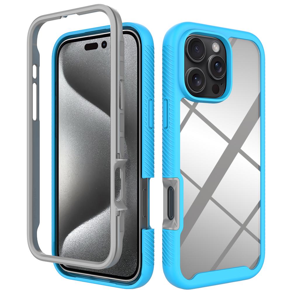 

For iPhone 16 Pro Max Case Anti-Drop 2-in-1 PC+TPU Phone Cover Baby Blue