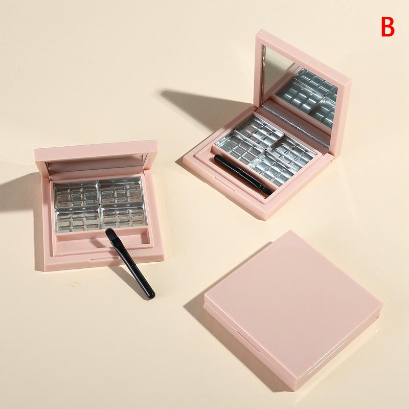 

4/6 ячеек пустая мисочка для теней для век палитра для макияжа с зеркалом и кисточкой для консилера помады румян рассыпчатой пудры коробка для хранения