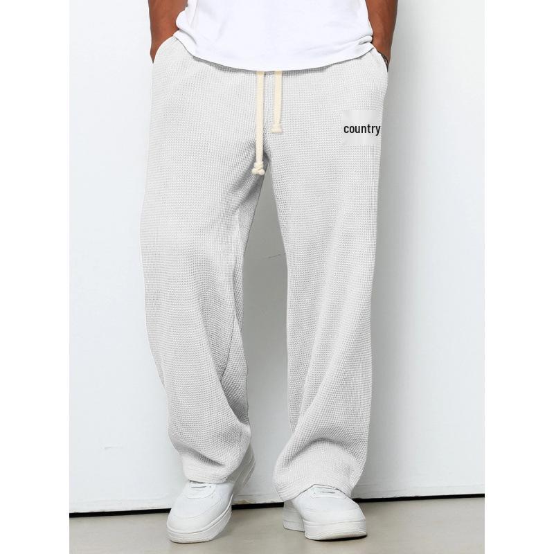 Herren Trendy Locker Fließend Gerade Bein Jogginghose - Frühling/Herbst Lässig Weites Bein Sporthose