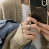 S925 Sterling Silver Croissant Plaid Ring for Women: High-End Twist Design Open Index Finger Ring
