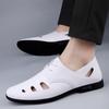 Men's Leather Sandals Moccasins Men Business Dress Sandals Italian Style Handmade Leather White Black Office Shoes Men Sandalias