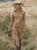 2025 Retro Western Slim-Fit Tassel Hem Cowboy Dress for Girls