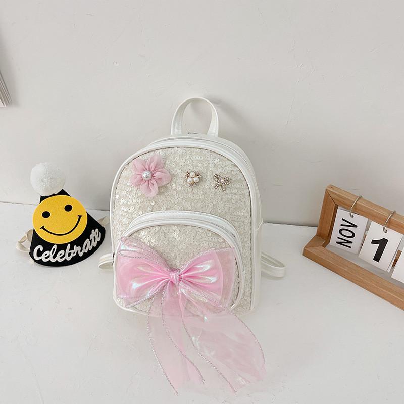 Trendy Bowknot Sequin Children's School Bag Ages 2-5 Girls Waterproof
