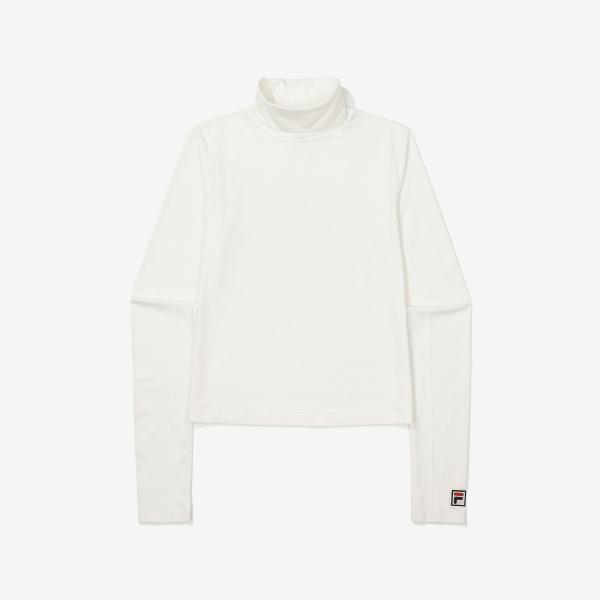 Fila Cotton Blend Stretch Mock Neck Long Sleeve Tee Fs2rlf3s01f Swh white/90