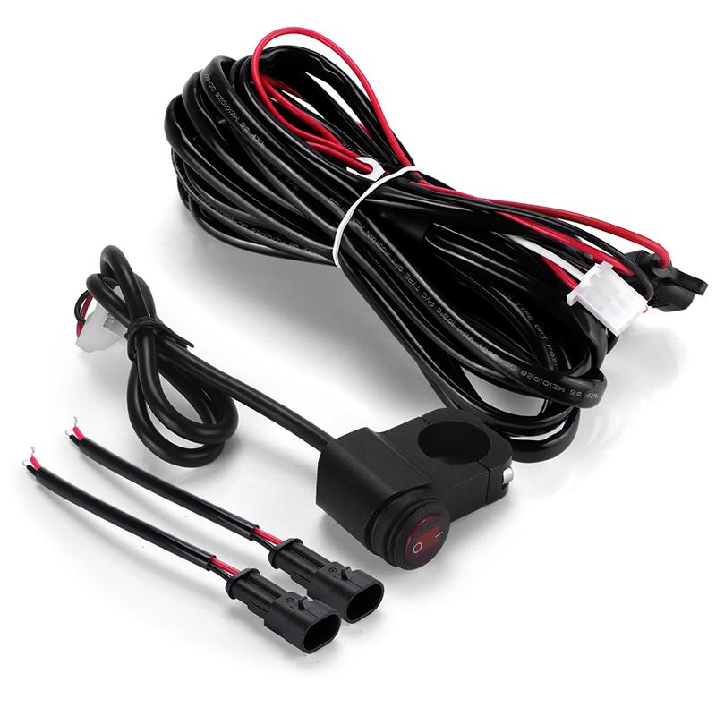 12V 1.6M/2.2M Motorcycle Wiring Relay Harness Switch For LED Spotlight Fog Light With Fuse Electric On Off Switch Cable 2 Wires