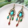 Vintage Palace Style Dangle Earrings for Women Acrylic Water Drop Tassel Earring Female Ethnic Jewelry Accessories