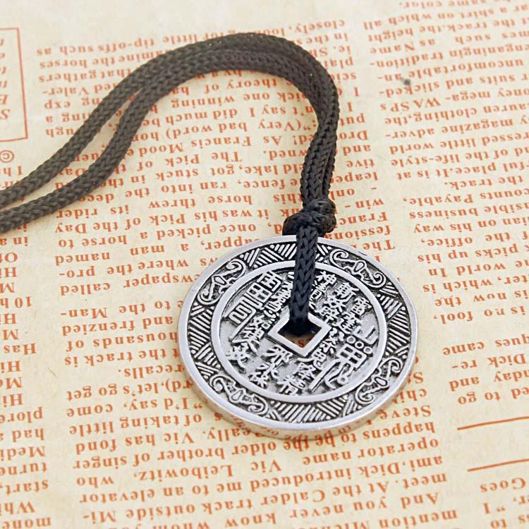 Retro European and American Pendant Medal Coin Necklace for Men