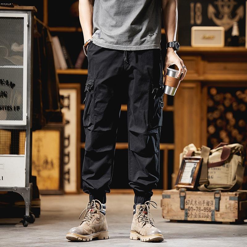 Men's New Overalls Wear-resistant and Dirt-resistant Loose Industrial Style Men's Pants Casual High-end Trendy Brand Men's Pants Men's Clothing