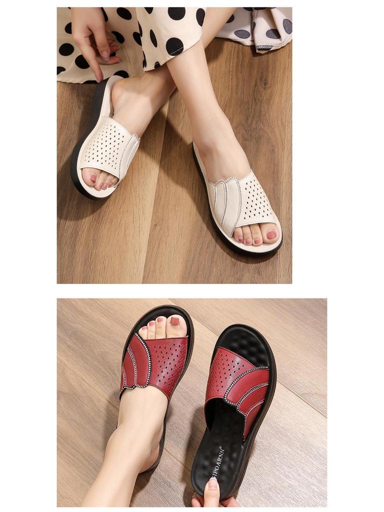 Papuci de vară anti-alunecare cu talpă moale pentru femei de vârstă mijlocie 2025