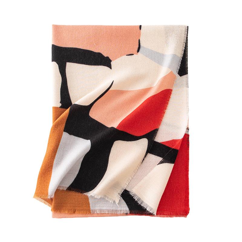 New Spring and Autumn Printed Ethnic Style Scarf Imitation Cashmere Warm Large Shawl  Fashionable and High End Scarf
