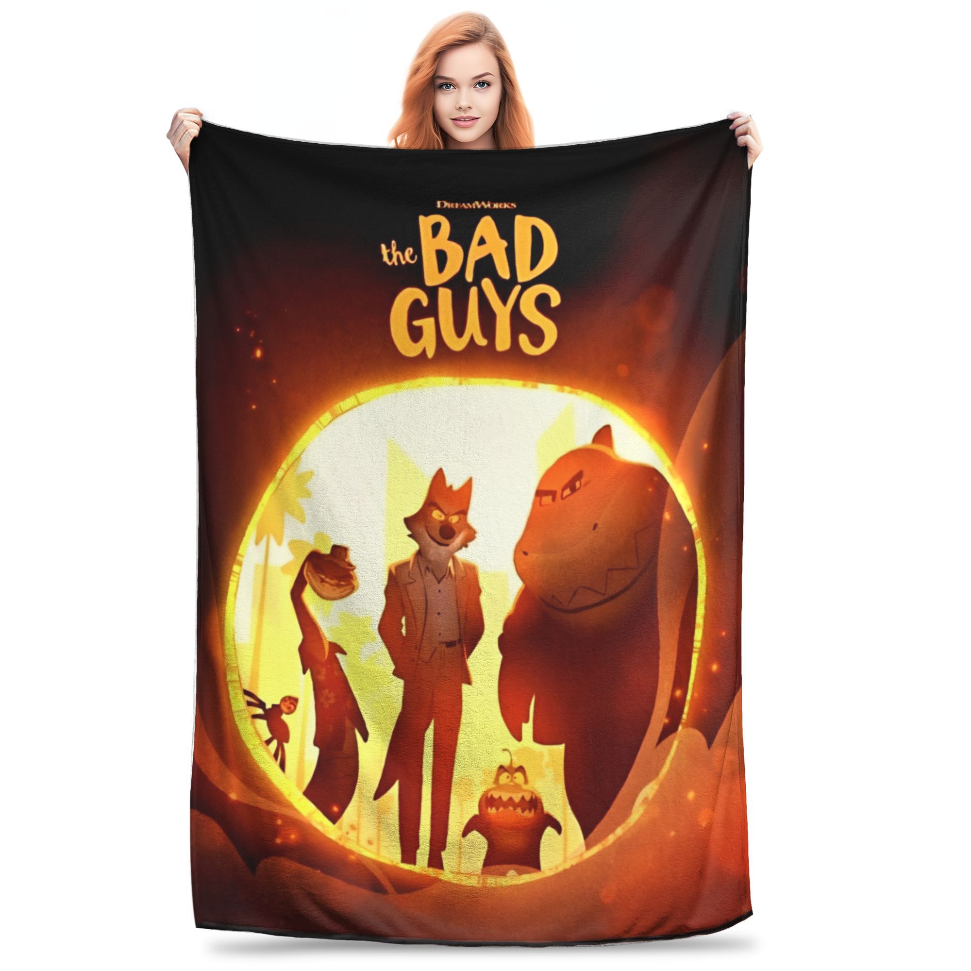 The Bad Guys New Anime Movie Throw Blanket for Couch Soft Fuzzy Plush Blanket 50x60 Inches Multi-size Bedspreads for All Seasons 30x40in