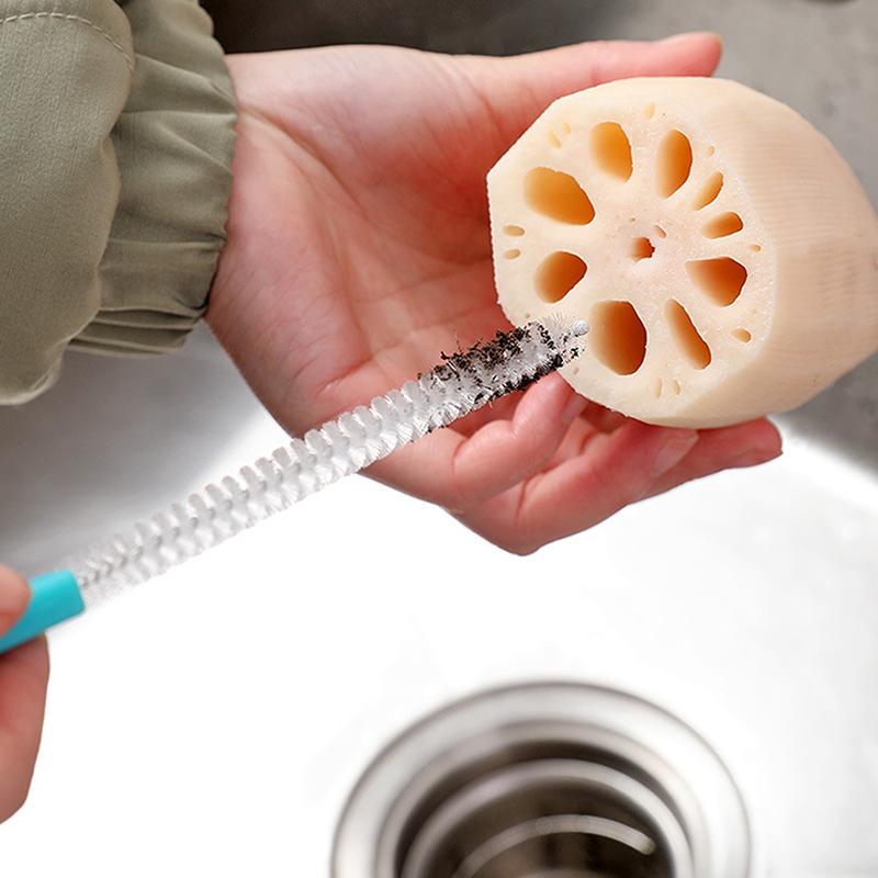 2 Piezas Cepillo de Limpieza Multifuncional Cepillos para Botellas de Paja Limpiador Alambre de Acero Lavar Pajitas para Beber Cepillo para Biberones