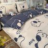 Kawaii Bear Printed Bed Set Floral Duvet Cover Pillowcase Bedding Set Cute Dog Bear Bed Linen Sheet Quilt Full Queen King Size