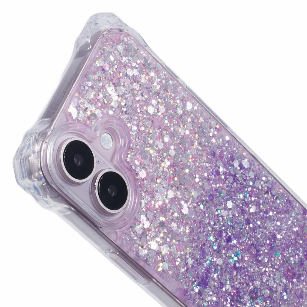 For iPhone 16 Case Reinforced Corner TPU+Acrylic Dual Color Phone Cover with Strap