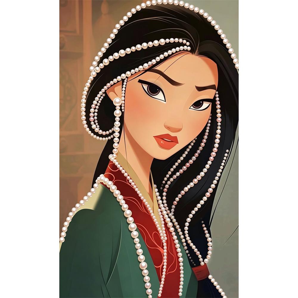 

Disney Pearl Painting Mulan Portrait Art Kit Adult Beginner Home Wall Decor Special Shape 30x40