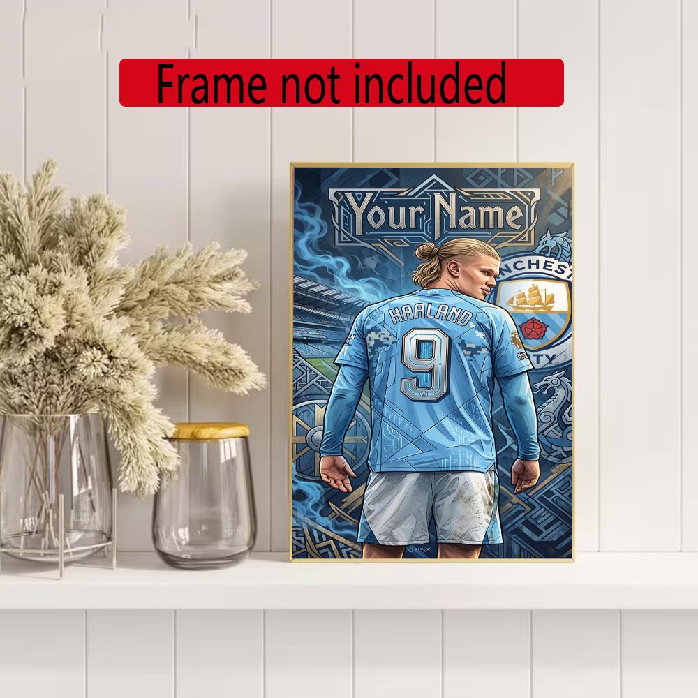 Haaland Customize Your Name Diamond Painting Round Diamond Diy Frameless Holiday Artwork Suitable For Home Office Wall Decoration