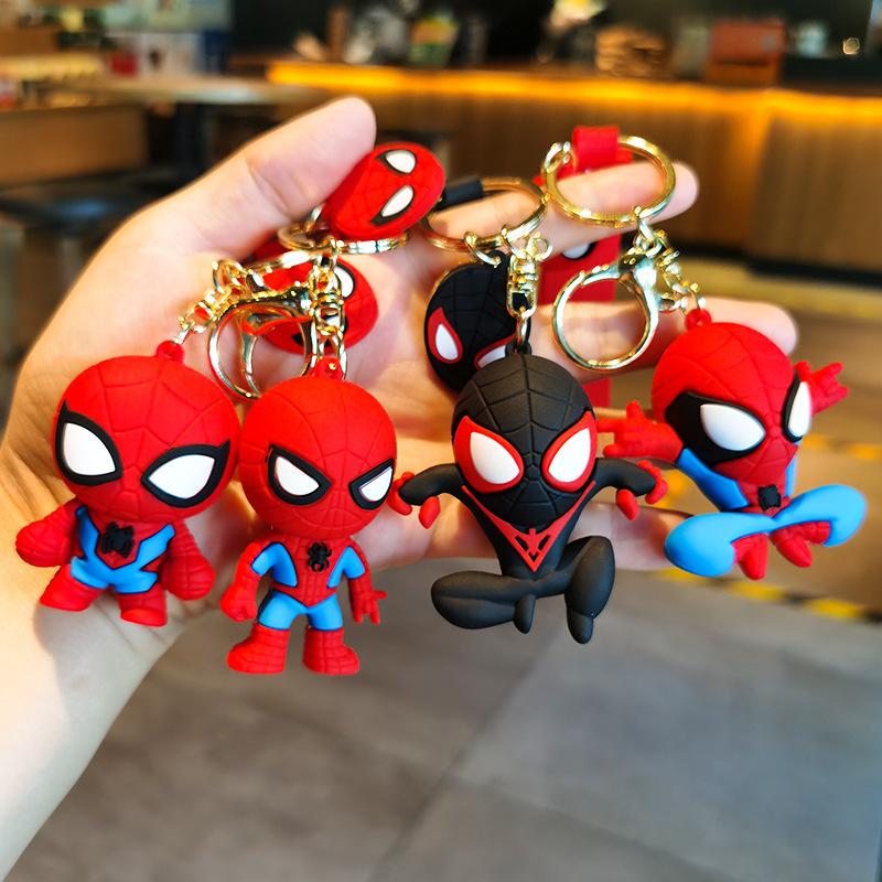 Superhrdina Spiderman Panenka Silikonový Klíčenka Marvel Avengers Pavoučí Klíčenky pro Batoh Doplňky Muži Auto Přívěsek Držák Klíčů