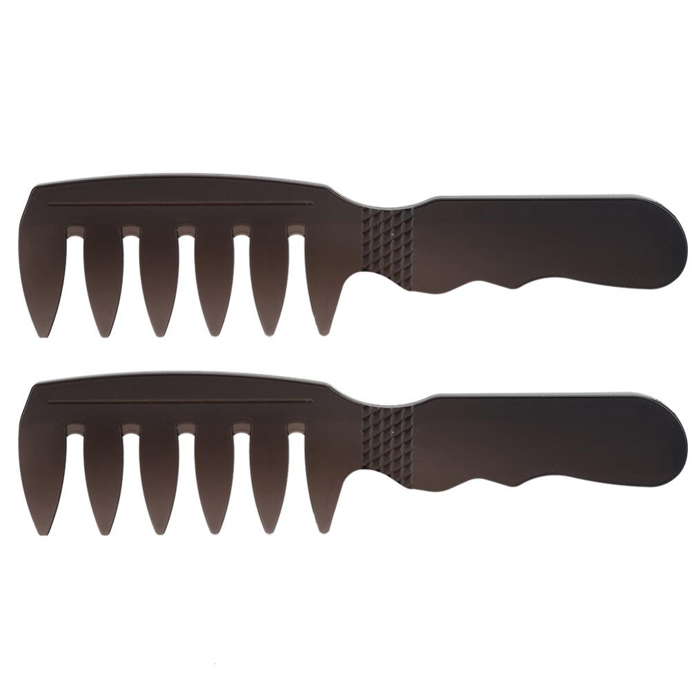 2pcs Wide Teeth Professional Men Comb PC Material Men Styling Comb Men Hairdressing Comb Salon Use