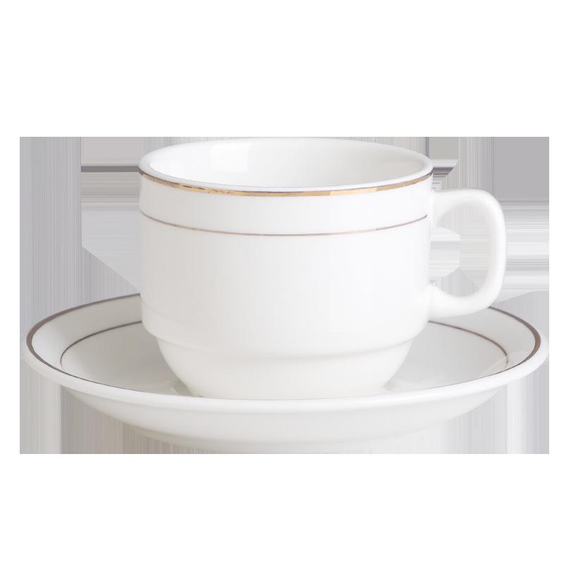 Europejski Luksusowy Zestaw Ceramicznych Filiżanek do Kawy ze Złotym Brzegiem