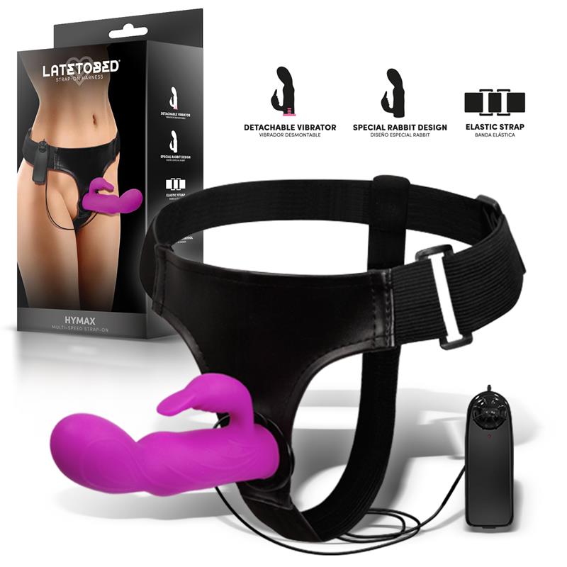 Hymax Rabbit Dildo Vibrator Harness with Remote Control
