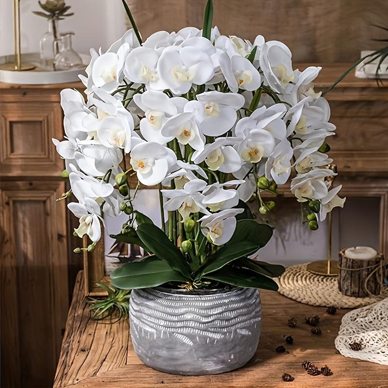 1PC of Retro White Orchid Artificial Butterfly Orchid, Long Stem, Ideal for Home and Kitchen Decoration, Desktop Display, Butterfly Orchid Decoration.