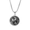 Tai Chi Yin-Yang Dragon Phoenix Pendant Necklace for Women Men Stainless Steel Jewelry Gift
