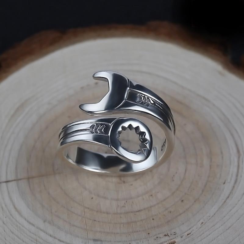 S Ring Men's Wrench Ring Men's Ring Old Niche Jewelry