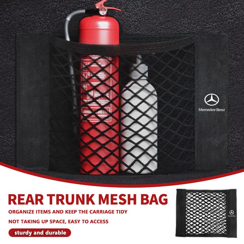 IYKNW1 For Benz Car Trunk Storage Storage Mesh Storage Elastic Strap Organizer Interior Accessories AMG VIANO GLB GLC GLE GLK W108 W124