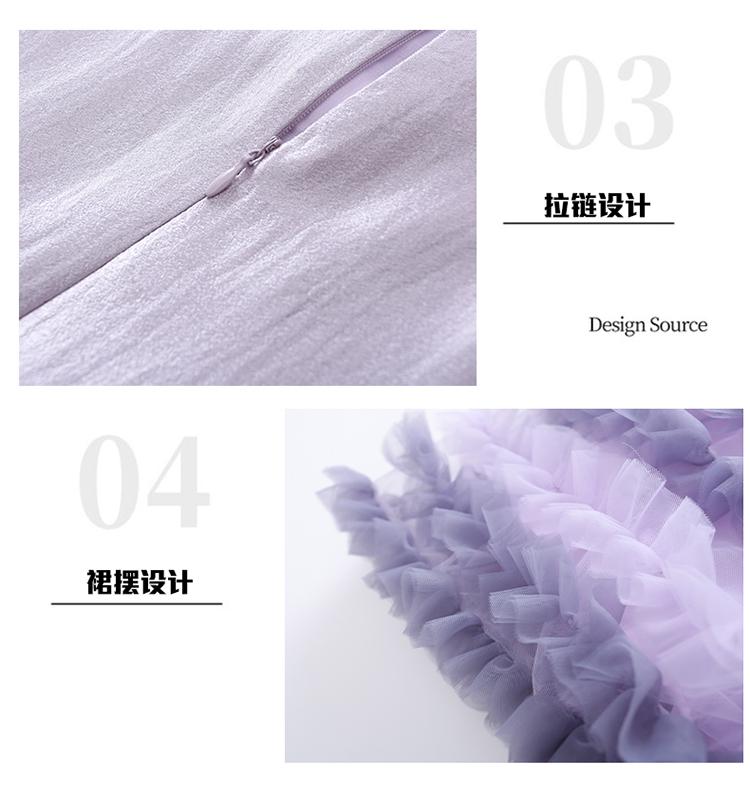 Sweet mesh dress for girls summer dress 2026 new style children's western-style princess dress little girl fluffy dress