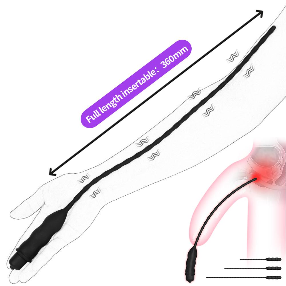 10 Frequency Urethral Vibrator Catheter Dilator Horse Eye Stimulator Sounding Penis Plug Insert 36mm Sex Toy for Men Masturbator