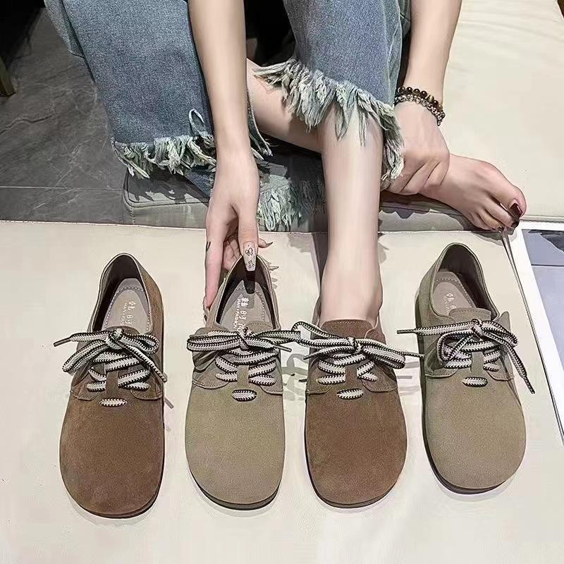 Huiliya Retro Flat-bottomed Boken Shoes Women's 2025 Autumn New Versatile Soft-soled Lazy Shoes Single Shoes Women 998-6