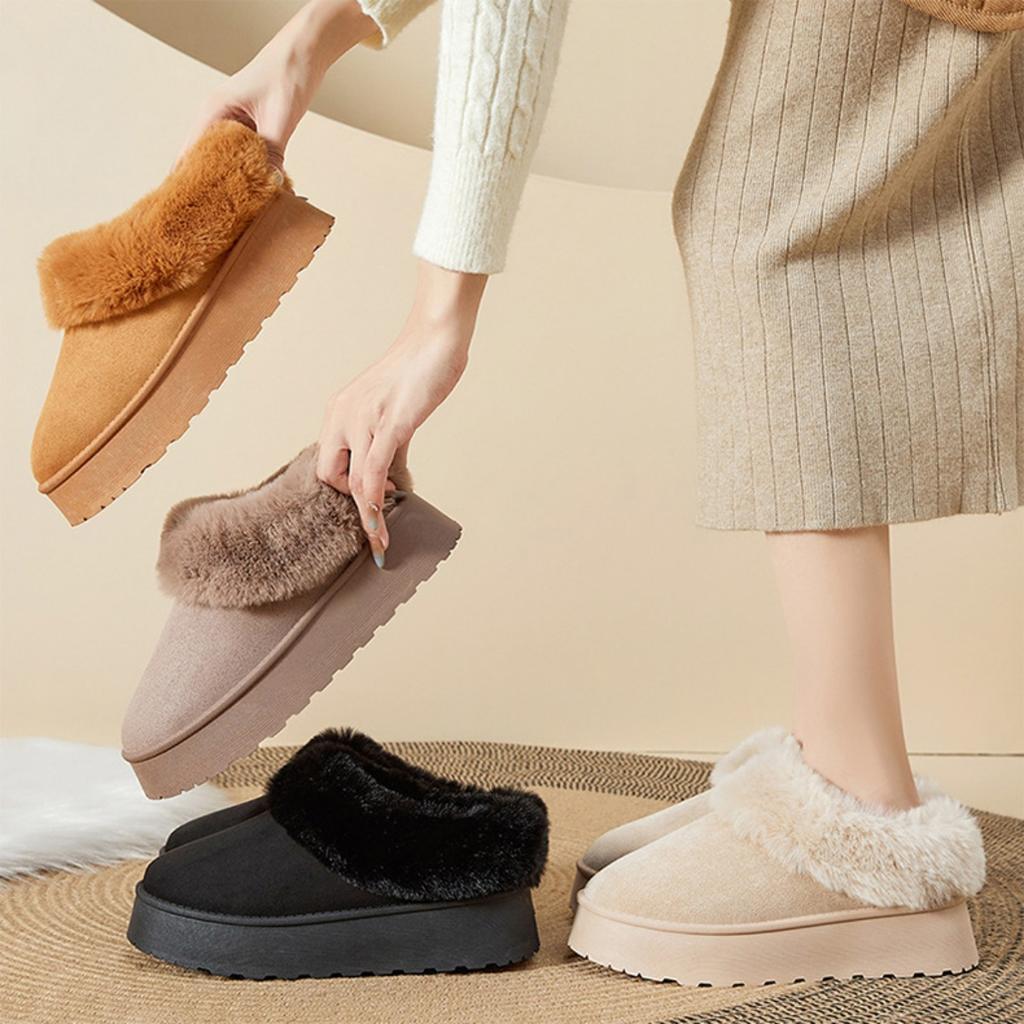 Women's New Autumn and Winter Thick Soled Snow Boots, Casual and Warm, Thick Soled Bread Shoes with Plush and Warm Cotton Shoes