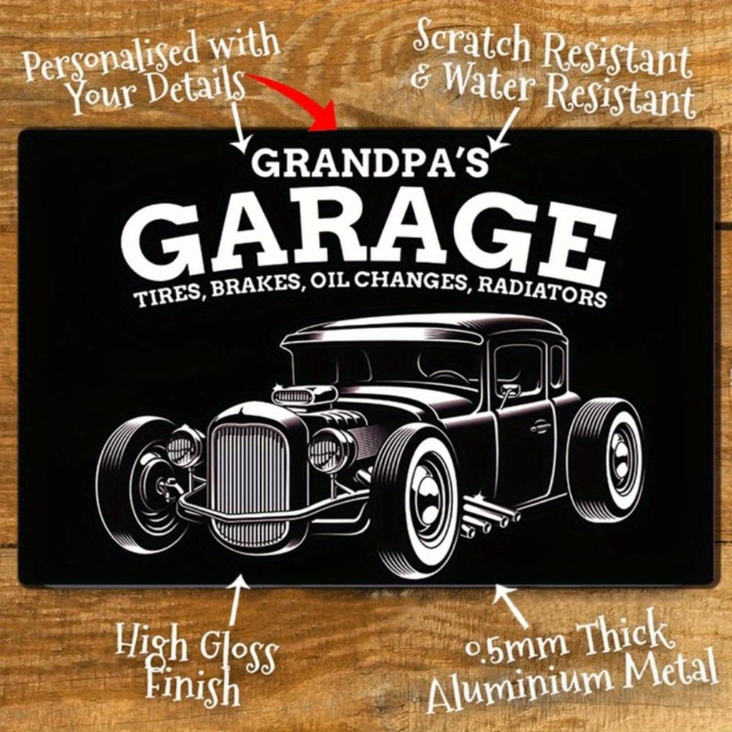 Custom Aluminum Sign Retro Garage Decor Personalized Metal Wall Art