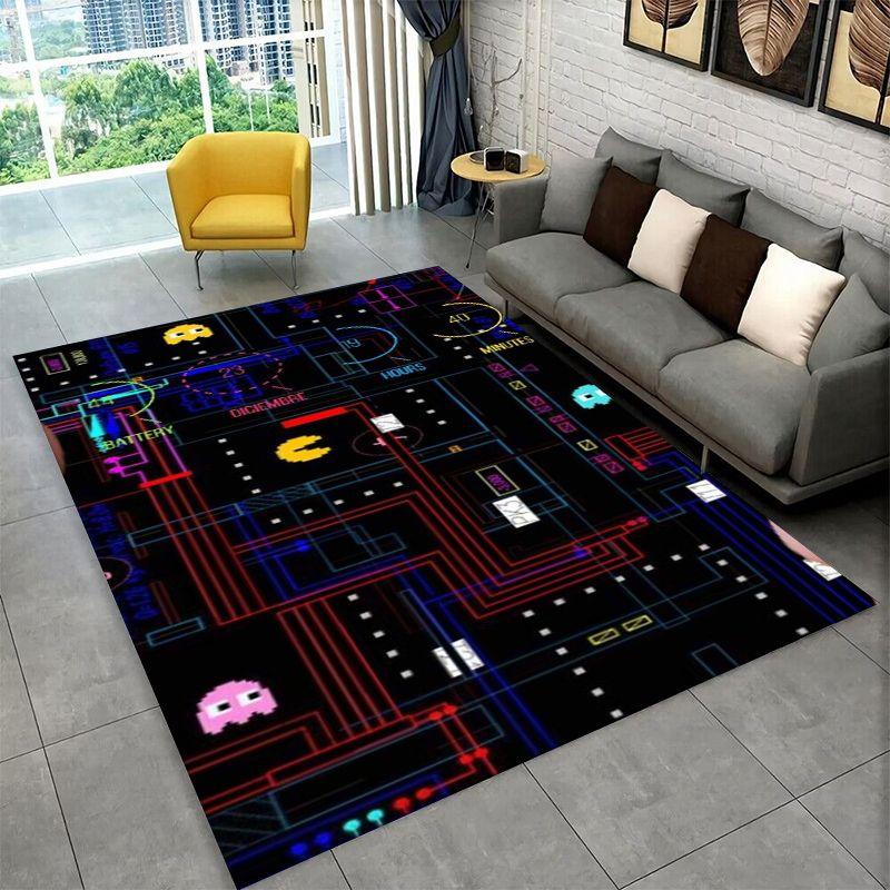Retro P-Pacman Game Non-Slip Area Rug for Living Room,Bedroom,Playroom,Soft Carpet Floor Mat Home Decor Rug Kids Room Gift