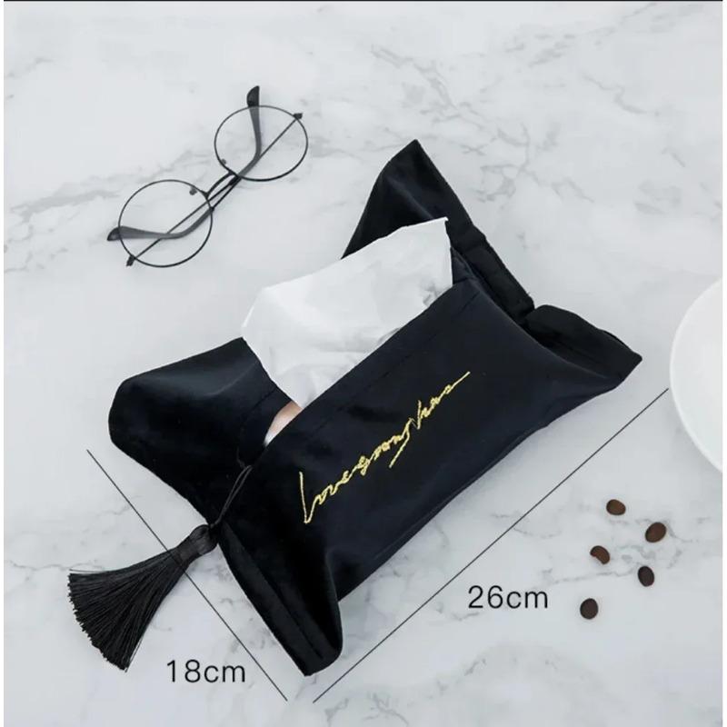 Taschentuchbox Set Samt Papier Schublade Auto Wohnen Essen Aufbewahrungstasche Quaste Orientalisch Östlicher Stil MitOhne Worte Taschentuchhülle