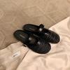 Hollow Woven Lazy One-word Belt Half-drag Women's New Summer Outer Wear Bag Head Cool Slippers