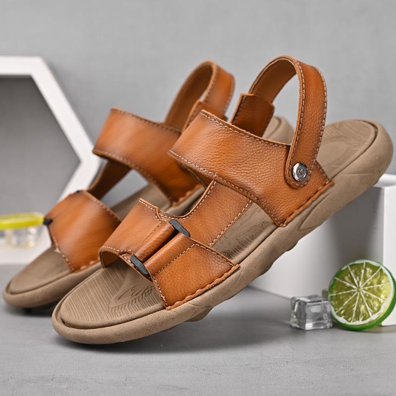 Модные летние мужские сандалии из коровьей кожи высшего слоя для пляжа — фото 8