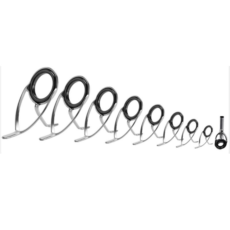 9 szt. Pierścienie ceramiczne ze stali nierdzewnej Końcówka wędki Pierścienie prowadzące do wędki Jedno-/dwunożne Pierścienie prowadzące do wędki Wytrzymałe