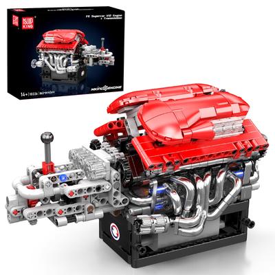 Mould King 10226 V12 Motor Bausteine, 863 Teile, Funktionierendes Auto-Motormodell, STEM Pädagogisches DIY Ingenieur Bauset, Geschenk für Erwachsene und Kinder