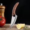 Kitchen Pocket Knife Portable Boning Knife Chef Meat Cutting Fruit Sharp Cleaver Butcher with Cover Wooden Handle Cooking