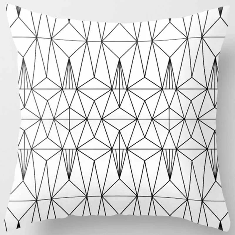 Black And White Geometric Pattern Pillowcase Modern Simple Ins Style Cushion Creative Striped Polka Dot Sofa Decorative Pillow