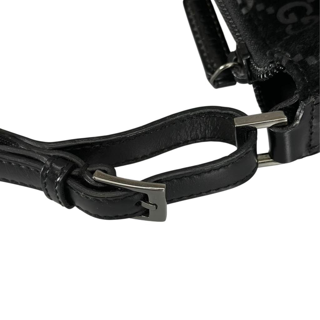 Gucci Shoulder Bag Black Women GG Pattern Used