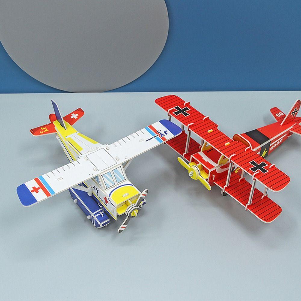 Handmade Airplane Puzzle Paper Education Puzzles Game Montessori Toys Kids
